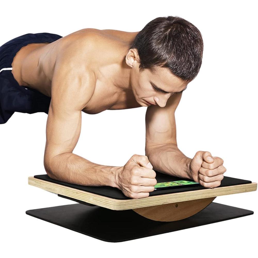 Yes4All 350LBS Professional Wooden Balance Board for Leg Workout, Anti-Slip Rocker Board, Wobble Board for Standing Desk(Smartphone Board)