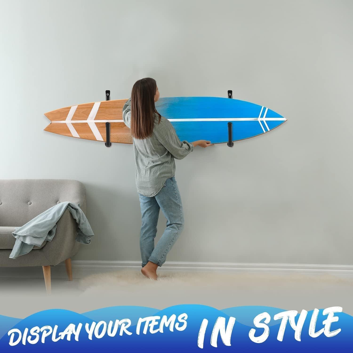 Yes4All Heavy Duty Surfboard, Kayak Wallmount Rack, Garage Storage Heavy Duty Hooks, Indoor and Outdoor Canoe, Bike Kayak Storage Hook