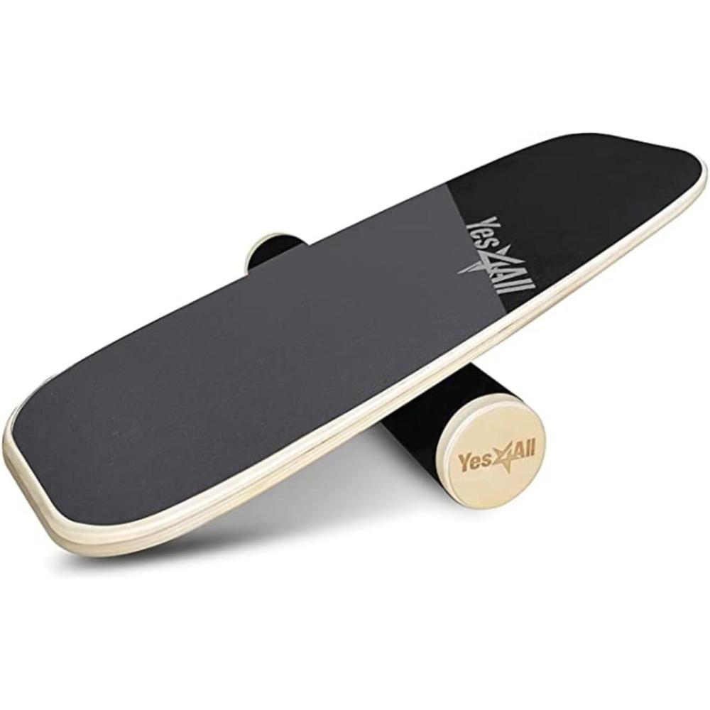 Yes4All Balance Board Sports Trainer, Surf Trainer Board With Adjustable Stoppers, Improve Core Strength and Balance Control(A. Gray/Black)