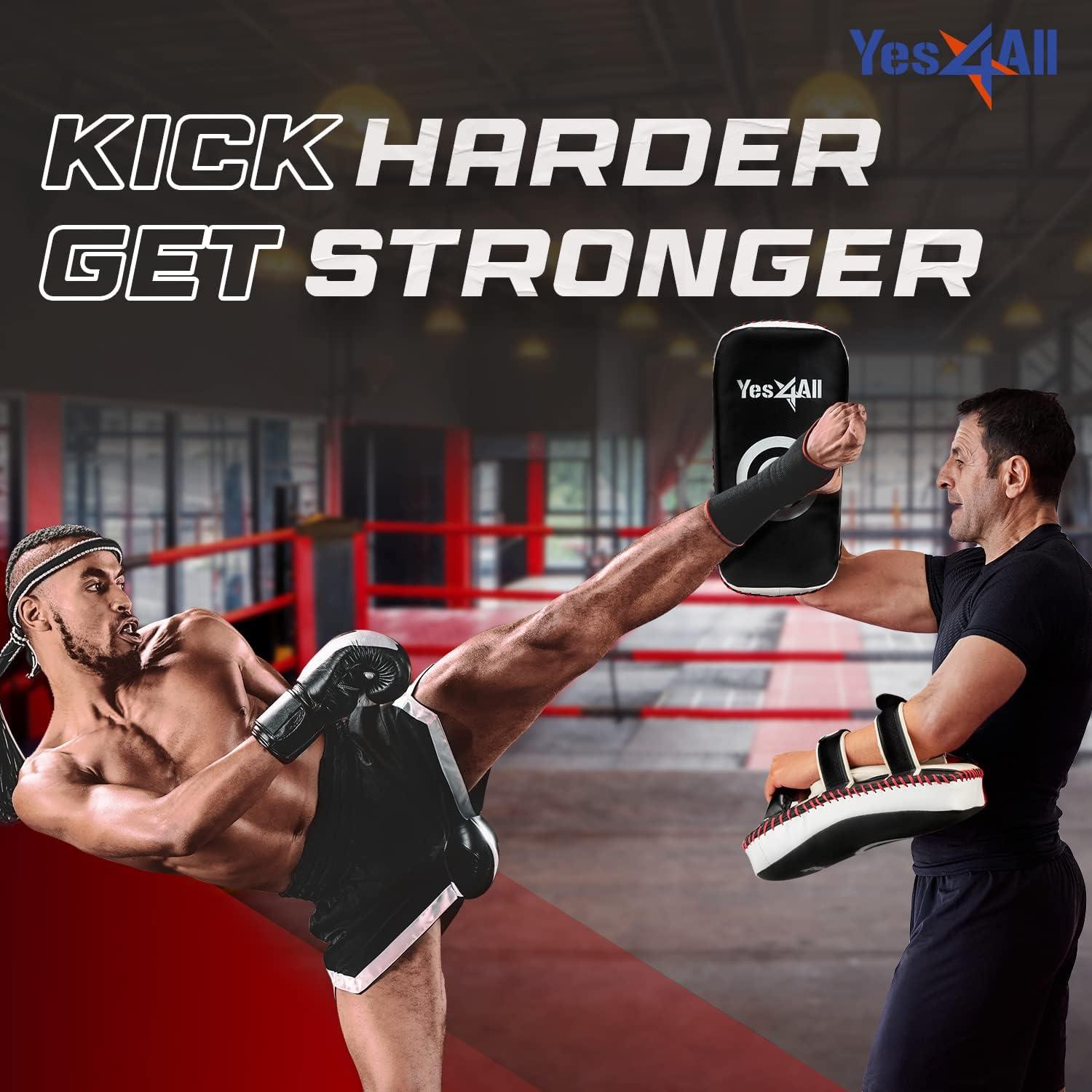 Yes4All Thick Boxing Strike Curved Thai Pad MMA Strike Kick Shield, Coaching Padding for Sparring for Kickboxing & Self Defense – Sold in Pairs