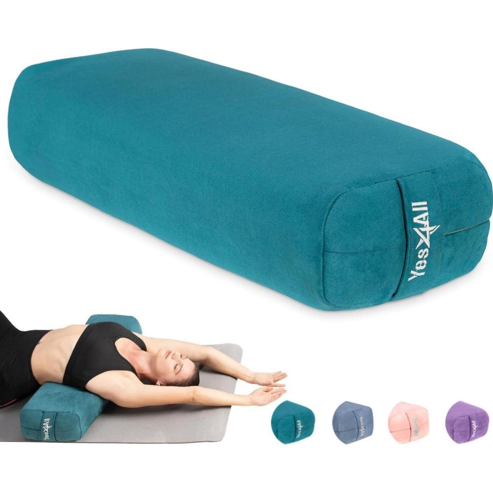 Yes4All Triple-Layer Sponge Yoga Bolster Pillow for Restorative Yoga & Meditation – Versatile Yoga Support Pillow, Balance & Poses Modification(B. Emerald)