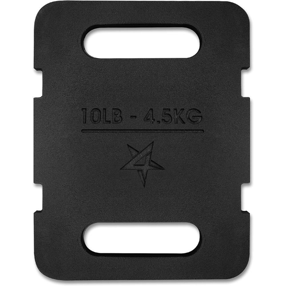 Yes4All Attachable Rucking Weight for Backpack, Cast Iron Training Weight Plate with Quick-Attach Strap Slots, Ergonomic Rounded Handle for Weighted Walking, Hiking, Rucking(10LB)
